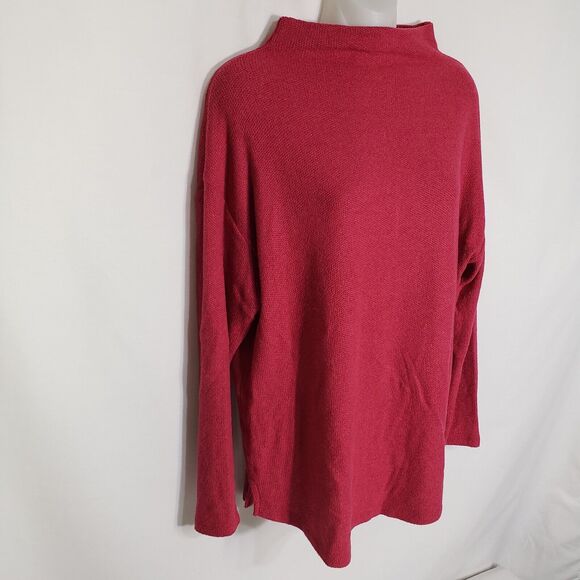 Old Navy Women Sweater Medium Relaxed Plush Boat Neck Deep Fuchsia Pink Pullover - Picture 5 of 9